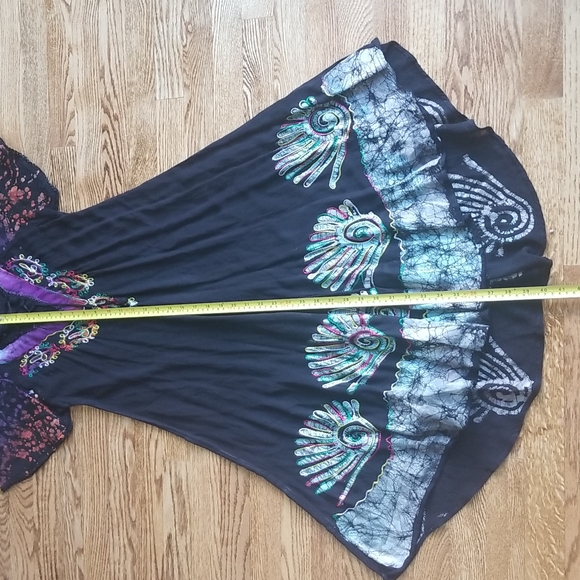 (OS) Shiva Fashions Slightly Sheer 100% Rayon Swim Coverup Beach Embroidered - Picture 7 of 8